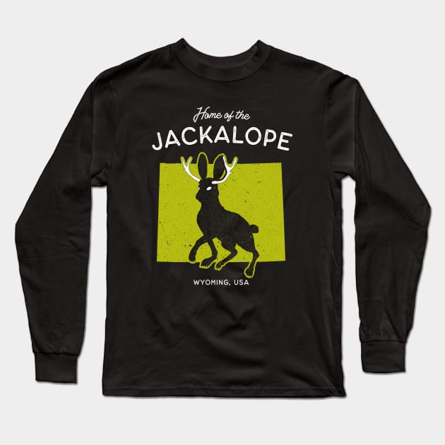 Home of the Jackalope - Wyoming, USA Cryptid Long Sleeve T-Shirt by Strangeology